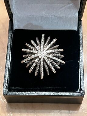 David Yurman Silver Starburst Pavé Ring